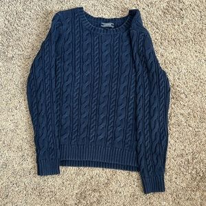 Lands end navy cable knit sweater